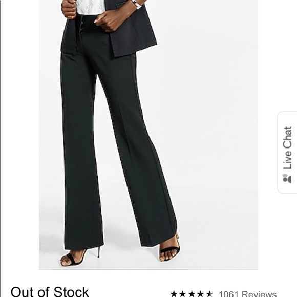 Express mid rise flare wide waistband editor pant - Picture 2 of 2